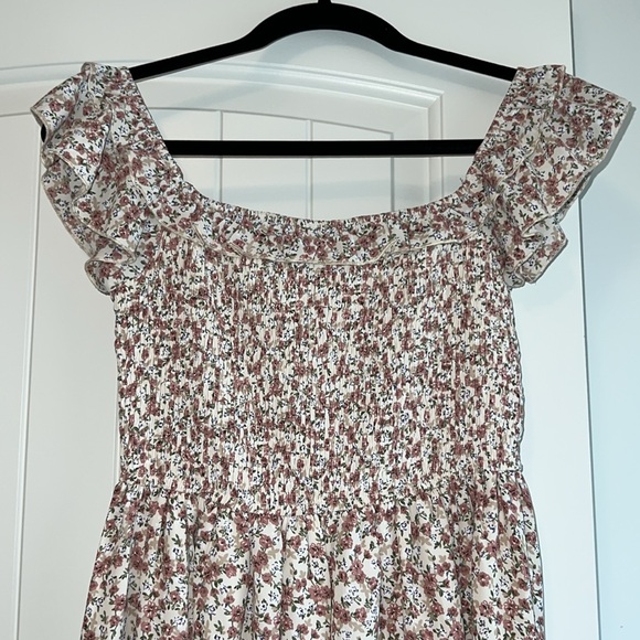*WORN ONCE* EXLURA Square Neck Floral Midi Dress - Picture 4 of 5